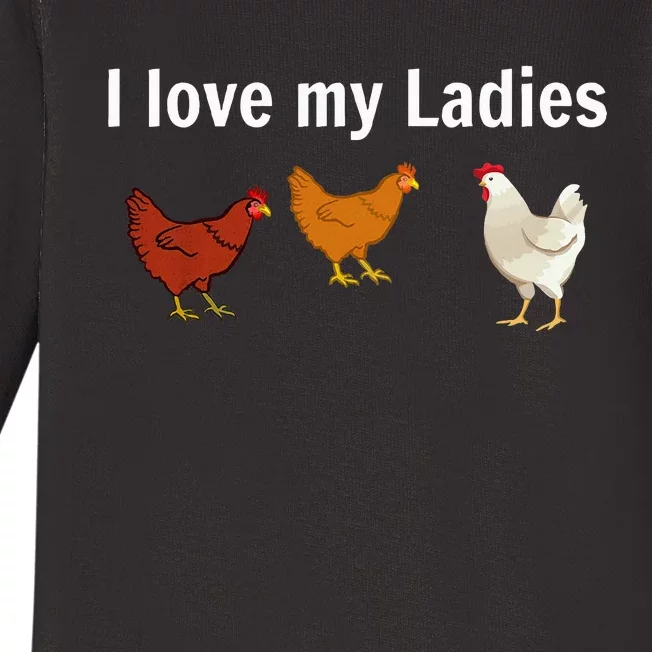 Funny Chicken Design Chicken Farmers Baby Long Sleeve Bodysuit