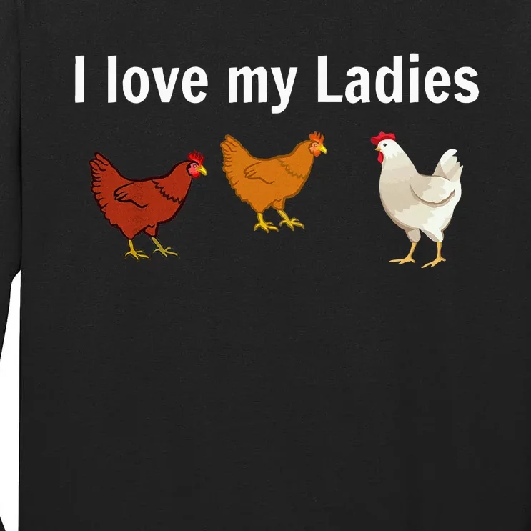 Funny Chicken Design Chicken Farmers Tall Long Sleeve T-Shirt