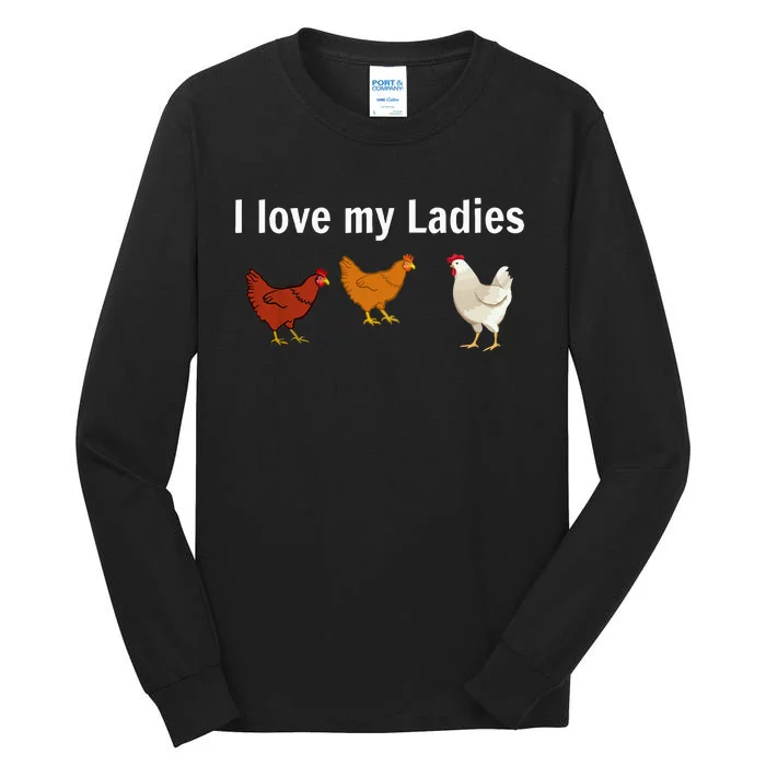 Funny Chicken Design Chicken Farmers Tall Long Sleeve T-Shirt