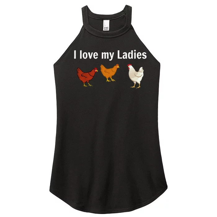 Funny Chicken Design Chicken Farmers Women’s Perfect Tri Rocker Tank