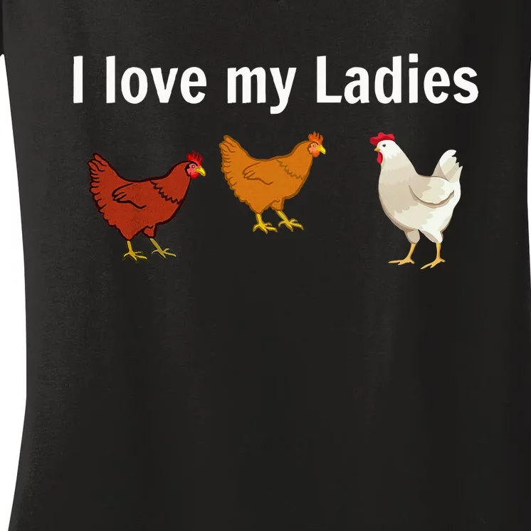 Funny Chicken Design Chicken Farmers Women's V-Neck T-Shirt