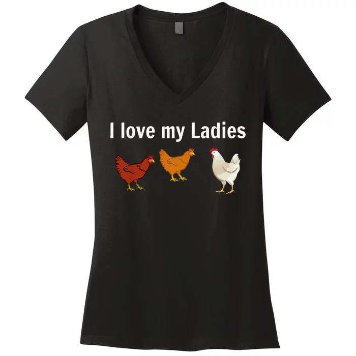 Funny Chicken Design Chicken Farmers Women's V-Neck T-Shirt