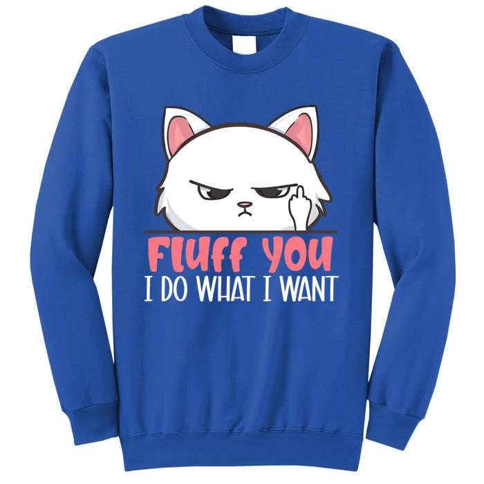 Funny Cat Design Fluff You I Do What I Want Cat Lo Gift Tall Sweatshirt