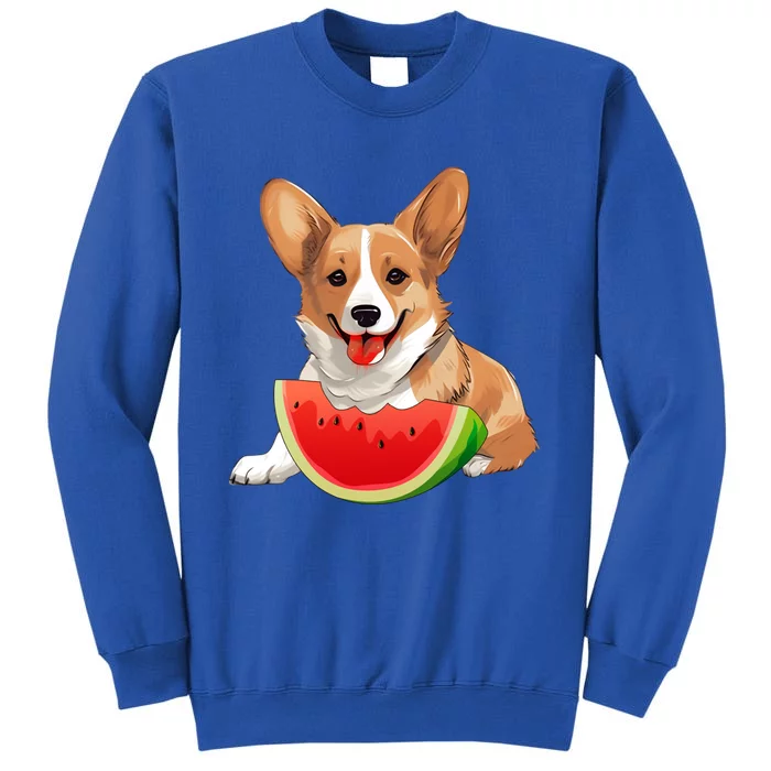 Funny Corgi Dog With Watermelon Slice Summer Vacation Meaningful Gift Sweatshirt