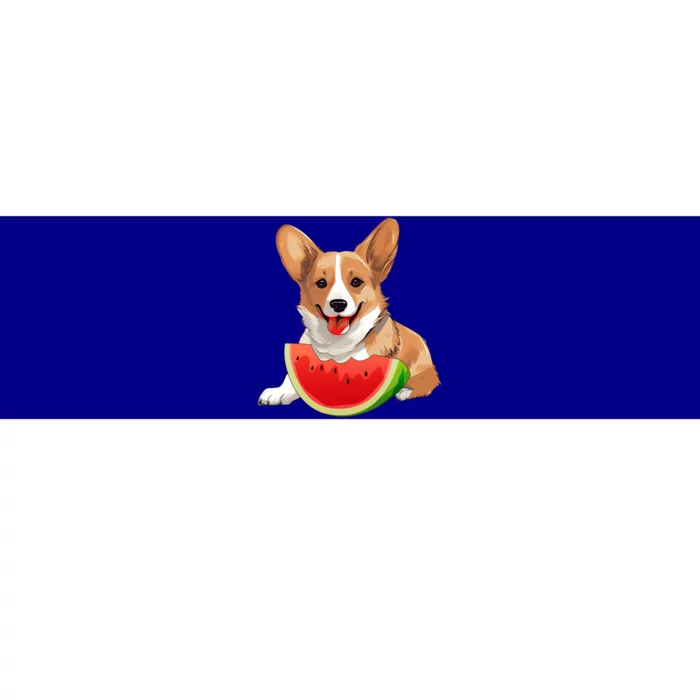 Funny Corgi Dog With Watermelon Slice Summer Vacation Meaningful Gift Bumper Sticker