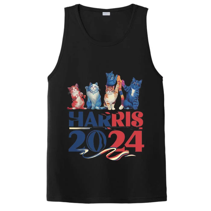 Funny Cat Design Kamala 2024 Childless Cat Lady Performance Tank