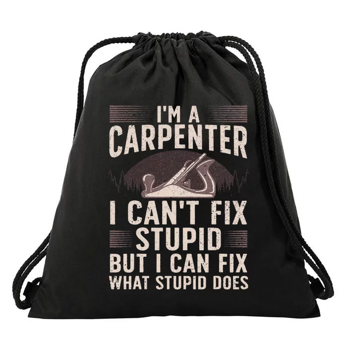 Funny Carpentry Design For Carpenter Wo Woodworking Drawstring Bag