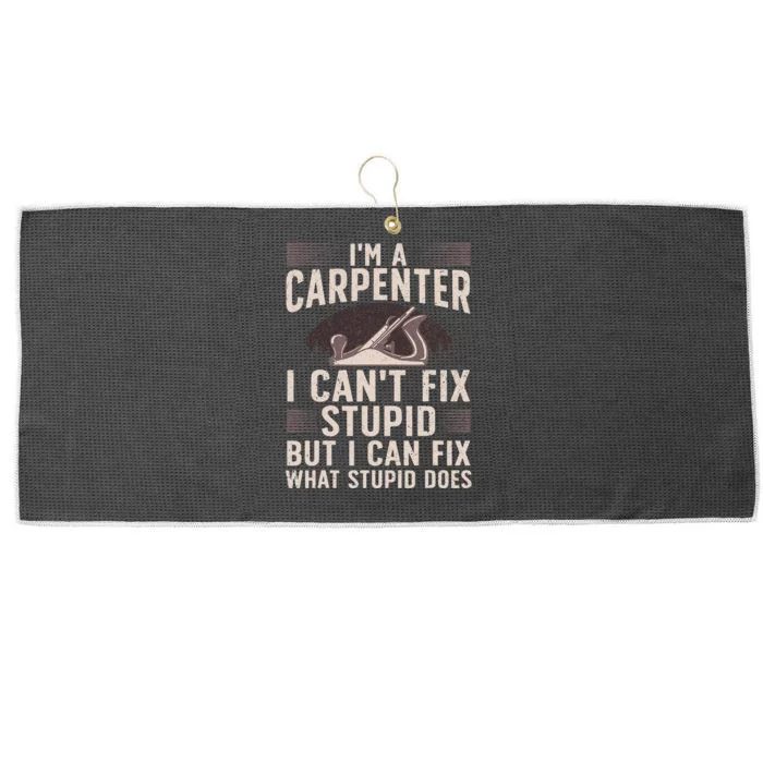 Funny Carpentry Design For Carpenter Wo Woodworking Large Microfiber Waffle Golf Towel