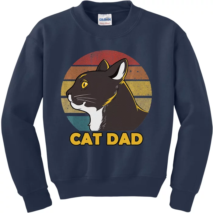 Funny Cat Dad Father Day Kids Sweatshirt