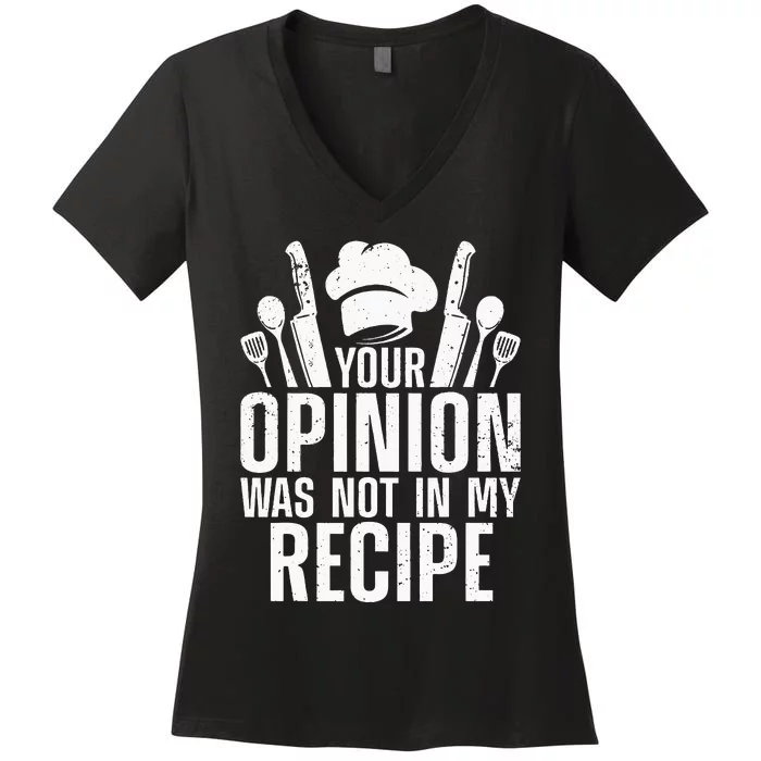 Funny Chef Design For Cooking Lover Culinary Cook Women's V-Neck T-Shirt