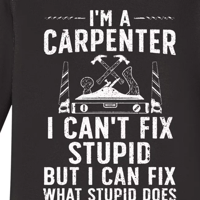 Funny Carpentry Design For Carpenter Wo Woodworking Baby Long Sleeve Bodysuit