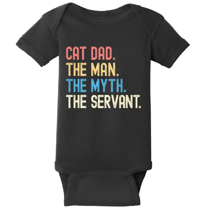 Funny Cat Dad Fathers Day Vintage Ever Cat Lover Daddy Retro Baby Bodysuit