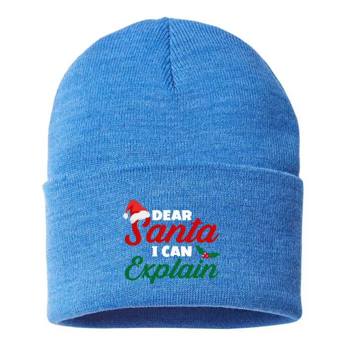 Funny Christmas Dear Santa I Can Explain Great Gift Sustainable Knit Beanie