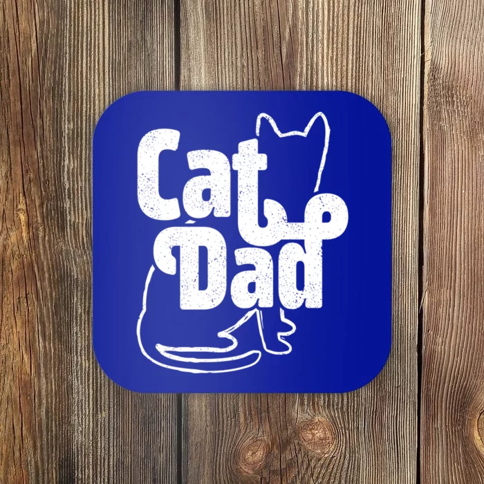 Funny Cat Dad Cat Lover Gift Cool Gift Coaster