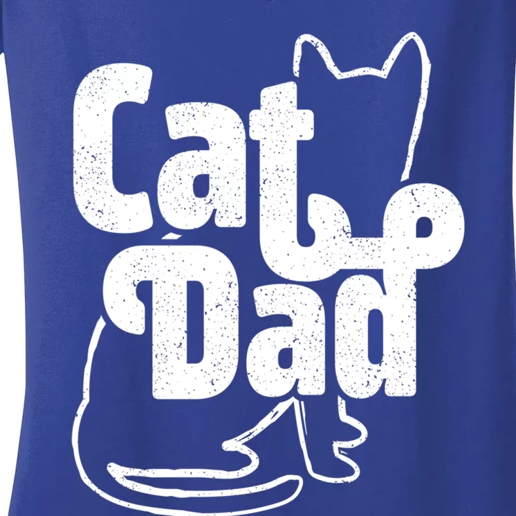 Funny Cat Dad Cat Lover Gift Cool Gift Women's V-Neck T-Shirt