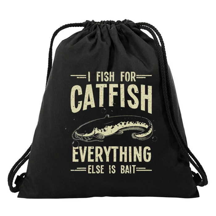 Funny Catfishing Design For Catfish Fishing Hunter Drawstring Bag