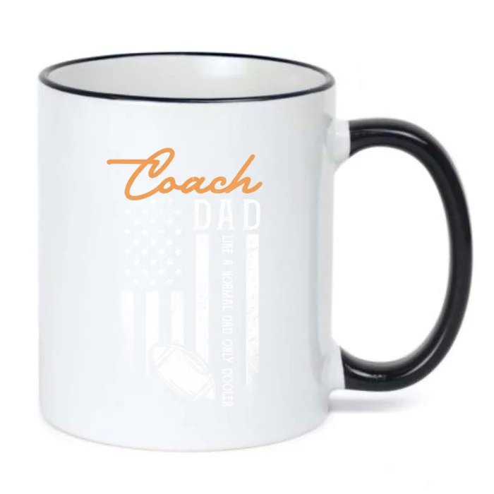 Football Coach Dad Like A Normal Dad Only Cooler Usa Flag Gift Black Color Changing Mug