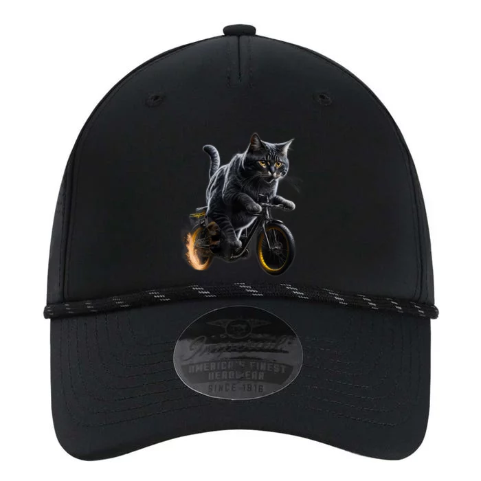 Funny Cat Drives Bicycle Cat Lover Graphic Cats Kitten Lover Performance The Dyno Cap