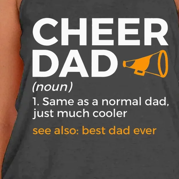 Funny Cheer Dad Definition Best Dad Ever Cheerleading Women's Knotted Racerback Tank