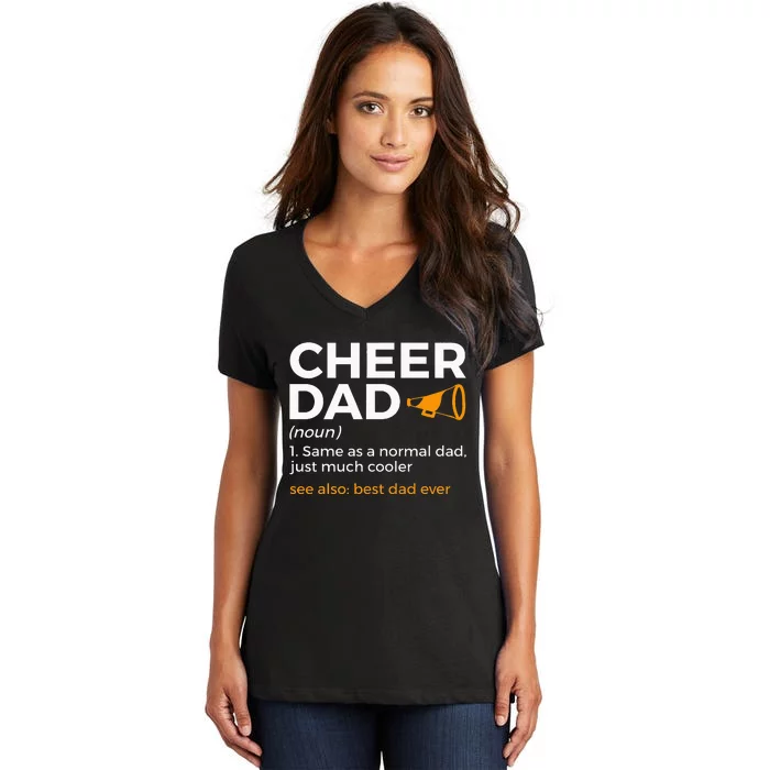 Funny Cheer Dad Definition Best Dad Ever Cheerleading Women's V-Neck T-Shirt