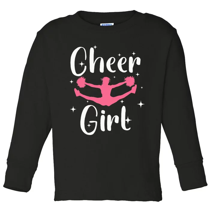 Funny Cheerleader Design For Cheerleading Toddler Long Sleeve Shirt