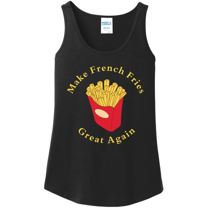 Funny Conservative Donald Trump Make French Fries Great Again Ladies Essential Tank