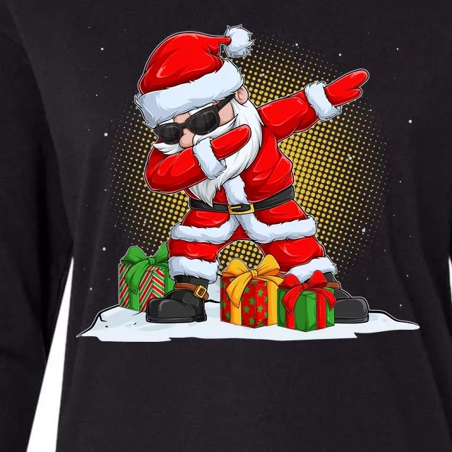 Funny Christmas Dabbing Santa Claus Womens Cotton Relaxed Long Sleeve T-Shirt