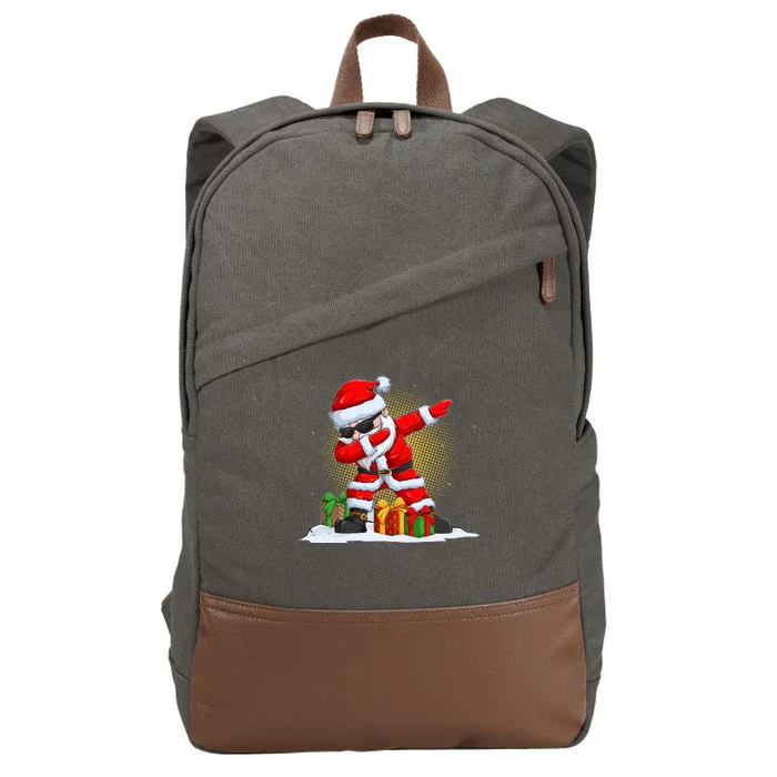 Funny Christmas Dabbing Santa Claus Cotton Canvas Backpack