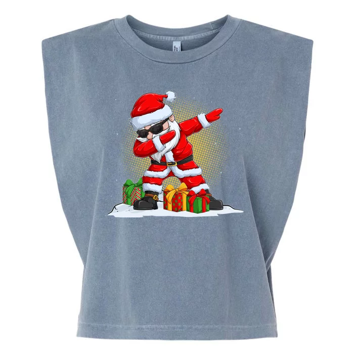 Funny Christmas Dabbing Santa Claus Garment-Dyed Women's Muscle Tee