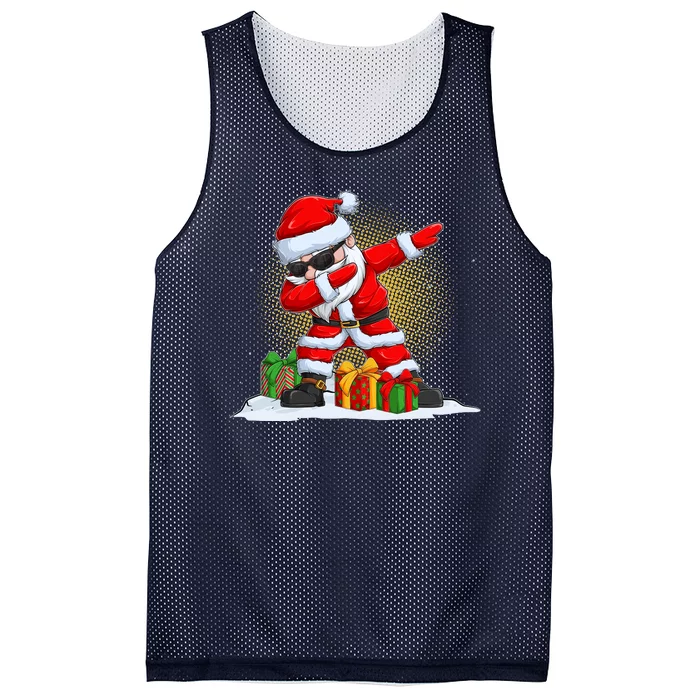 Funny Christmas Dabbing Santa Claus Mesh Reversible Basketball Jersey Tank