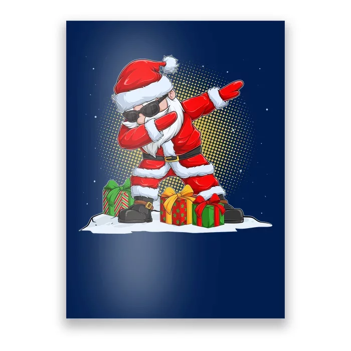 Funny Christmas Dabbing Santa Claus Poster