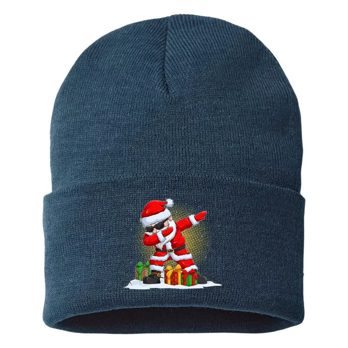 Funny Christmas Dabbing Santa Claus Sustainable Knit Beanie