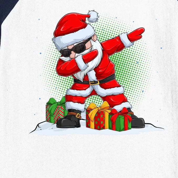 Funny Christmas Dabbing Santa Claus Baseball Sleeve Shirt