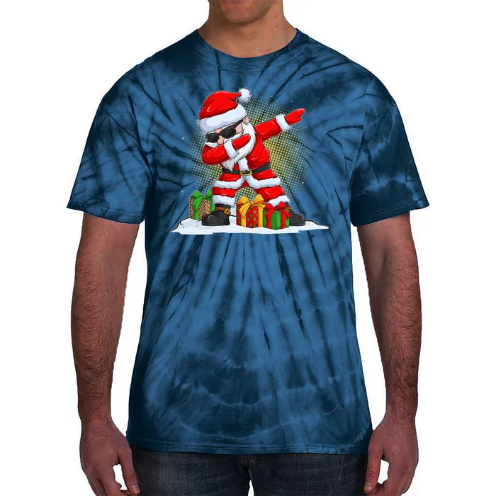 Funny Christmas Dabbing Santa Claus Tie-Dye T-Shirt