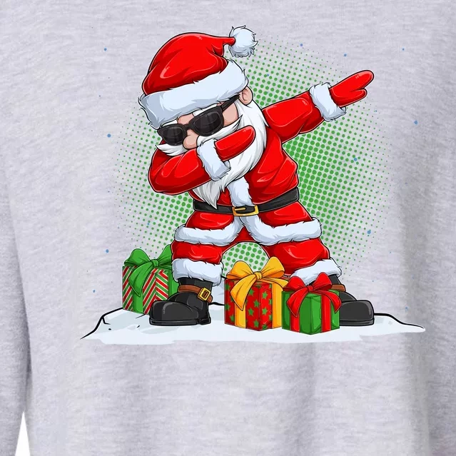 Funny Christmas Dabbing Santa Claus Cropped Pullover Crew