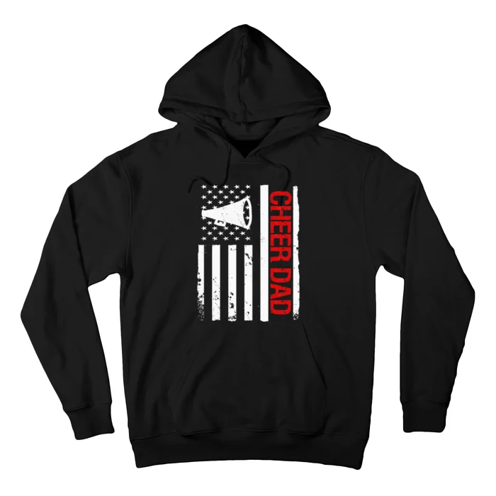 Funny Cheer Dad USA American Flag Cheerleading Hoodie