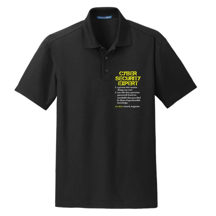 Funny Cybersecurity Definition Expert Computer Engineer TShirt Dry Zone Grid Performance Polo