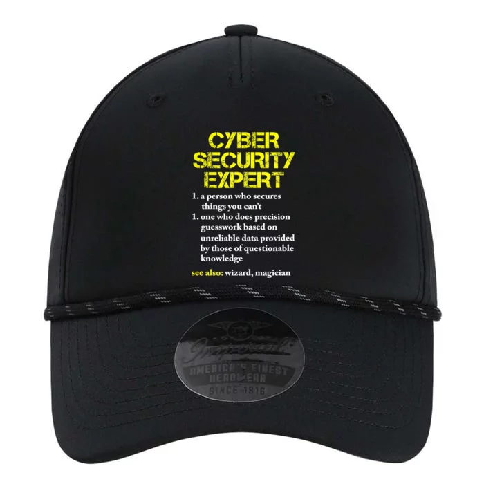 Funny Cybersecurity Definition Expert Computer Engineer TShirt Performance The Dyno Cap