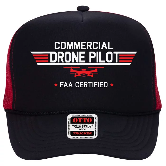 FAA Certified Drone Pilot Commercial Quadcopter RC Gift High Crown Mesh Trucker Hat