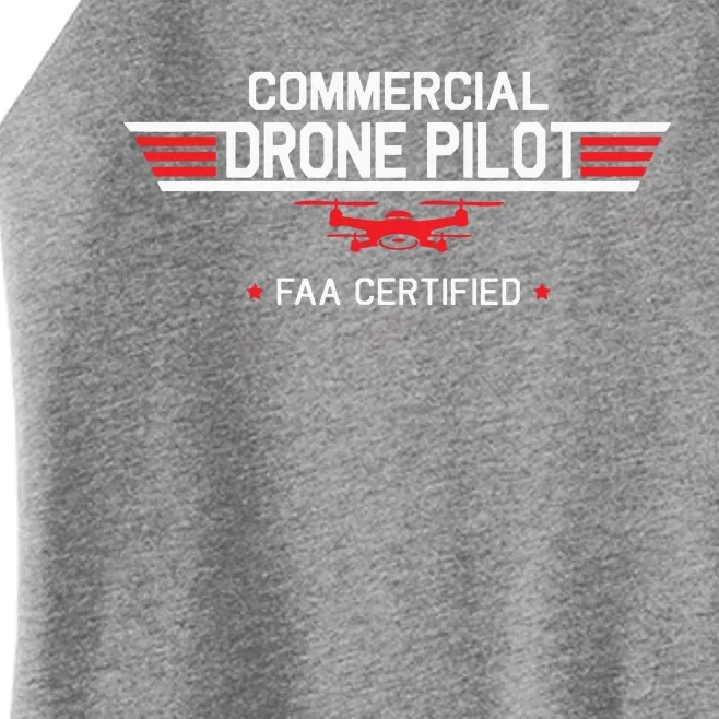 FAA Certified Drone Pilot Commercial Quadcopter RC Gift Women’s Perfect Tri Rocker Tank