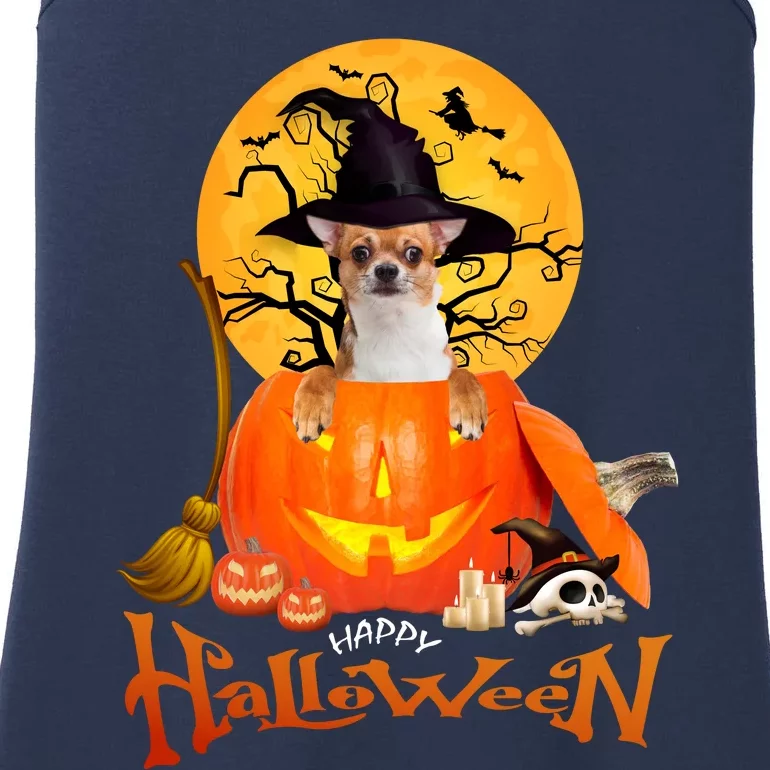 Funny Chihuahua Dog Spooky Halloween Ladies Essential Tank