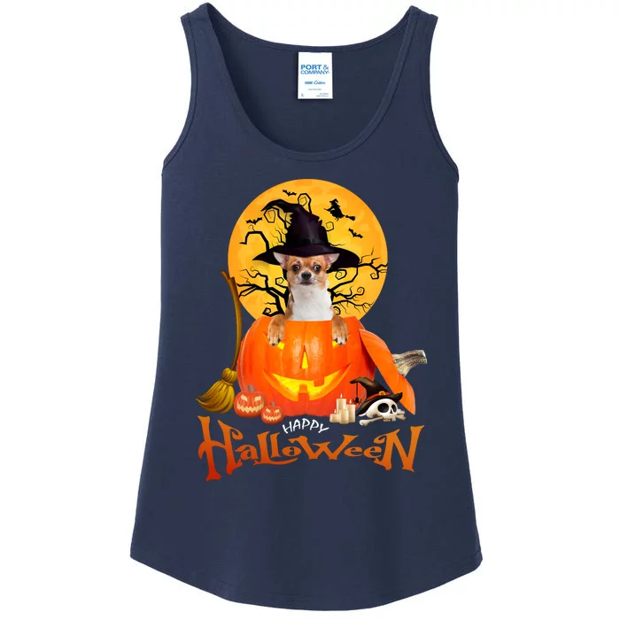 Funny Chihuahua Dog Spooky Halloween Ladies Essential Tank