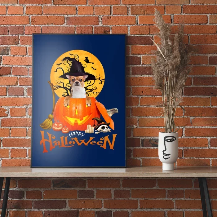 Funny Chihuahua Dog Spooky Halloween Poster