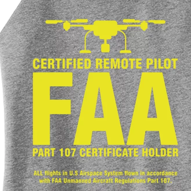 FAA Certified Drone Pilot Funny Remote Pilots Women’s Perfect Tri Rocker Tank