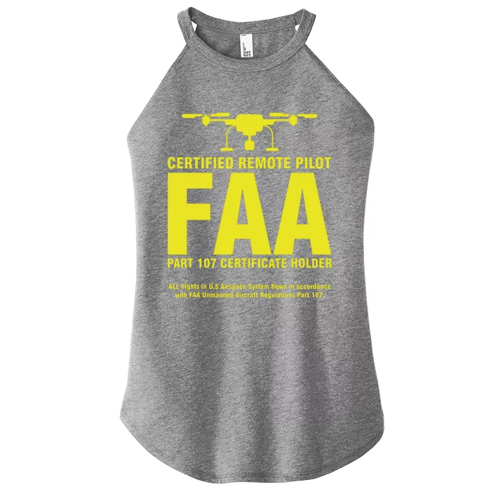 FAA Certified Drone Pilot Funny Remote Pilots Women’s Perfect Tri Rocker Tank