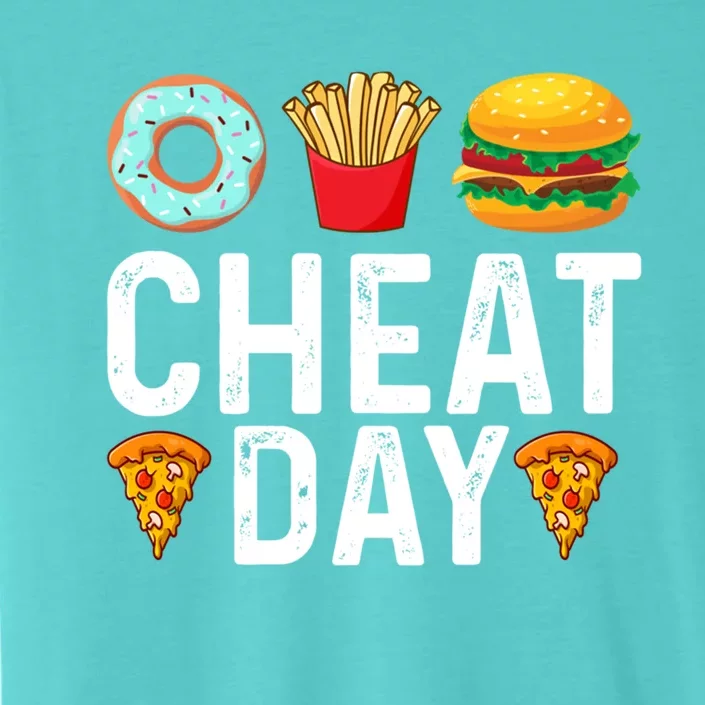 Funny Cheat Day Outfit Donuts Fries Pizza And Hamburger Gift ChromaSoft Performance T-Shirt