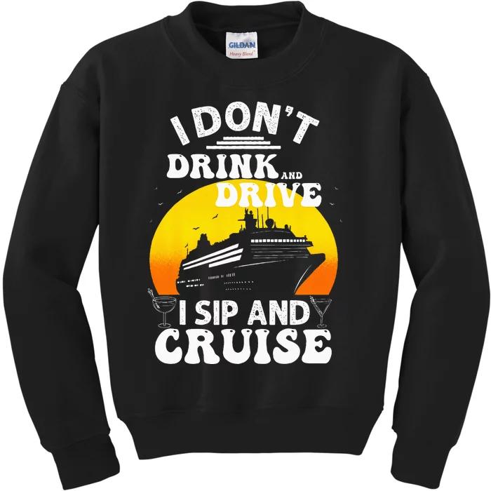 Funny Cruise Design For Women Cruise Vacation Boat Trip Kids Sweatshirt