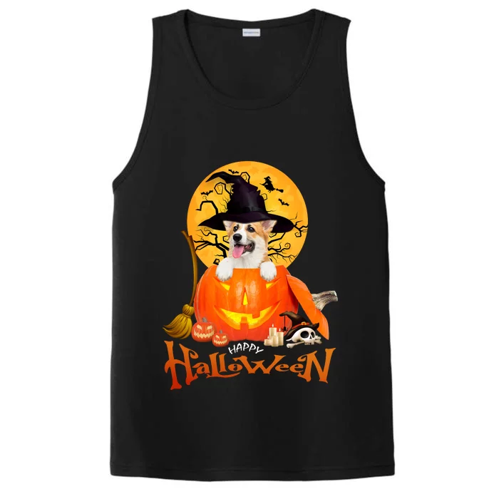 Funny Corgi Dog Spooky Halloween Performance Tank