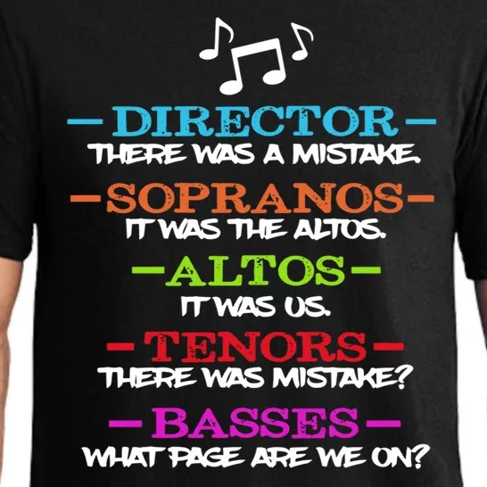 Funny Choir Director Soprano Alto Tenor Bass Show Choir Joke Pajama Set