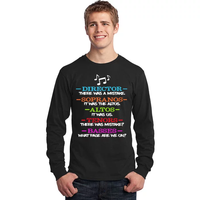 Funny Choir Director Soprano Alto Tenor Bass Show Choir Joke Tall Long Sleeve T-Shirt